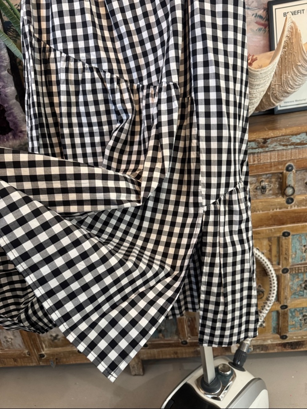 Who What Wear Black & White Gingham Tiered Skirt size M - Picture 6 of 6